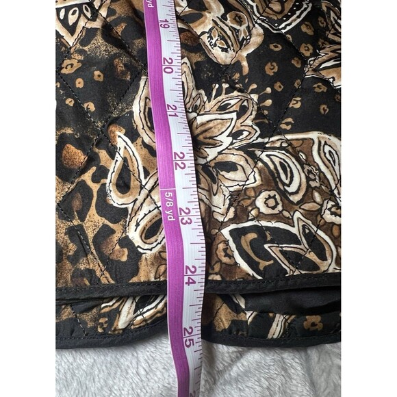 Requirements Quilted Jacket Womens Size Large Brown Tan Patterned‎ Soft Zipper - Picture 10 of 10